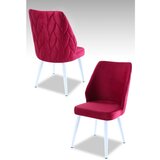 Hanah home Pufi - Claret Red, White Claret RedWhite Chair Set (2 Pieces) | ePonuda.com