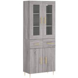 Maison Chic Visoka Komoda - Predalnik siva sonoma 69,5x34x180 cm inženirski les, (21720622) | Shoptok.si