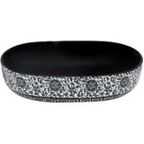 Nadgradni umivaonik crno-plavi ovalni 59 x 40 x 14 cm keramički | shoptok.hr