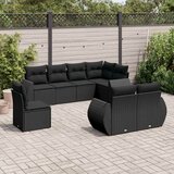  8-dijelni set vrtnih sofa od poliratana s jastucima crni Crna 70 x 62 x 69 cm | Shoptok.si