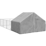 vidaXL Zunanji pasji boks z izpustom 7x3x1,9 m pocinkano jeklo | Shoptok.si