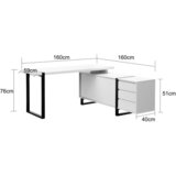 Livetastic KOTNA PISALNA MIZA kovina, leseni material črna, bela | Shoptok.si