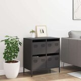 vidaXL Komoda crna 68x39x73,5 cm hladno valjani čelik | shoptok.hr