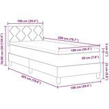 Box Spring krevet s madracem &amp LED Tamno smeđi 100x200 cm Tkanina | shoptok.hr