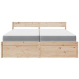 vidaXL Postelja s predali in vzmetnico vošč. rjava 200x200 cm borovina | Shoptok.si