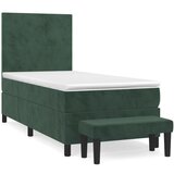 Maison Chic Box spring postelja - Vzmetna postelja z vzmetnico temno zelena 80x200 cm žamet SL1657, (21909292) | Shoptok.si