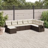  8-dijelni set vrtnih sofa s jastucima smeđi od poliratana | shoptok.hr