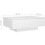  Klubska mizica bela 90x60x31 cm iverna plošča, (20625099) | Shoptok.si