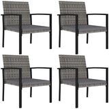 Maison Chic Vrtni jedilni stoli - Stol za vrt 4 kosi poli ratan sive barve JS377, (21877740) | Shoptok.si