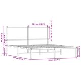  Metalni okvir kreveta bez madraca smeđa boja hrasta 150x200 cm | shoptok.hr