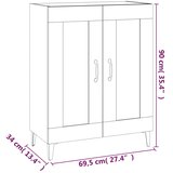 Komoda siva boja betona 69,5 x 34 x 90 cm od konstruiranog drva | shoptok.hr