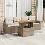 vidaXL 5-dijelni vrtni set sofa s jastucima bež od poliratana | shoptok.hr