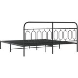  Metalni okvir za krevet s uzglavljem crni 200x200 cm | shoptok.hr