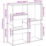 Sobna pregrada bijela 100x33x115 cm konstruirano drvo | shoptok.hr