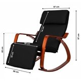 ModernHome TXRC-03 Oreh – Stol za ljuljanje s nastavljivim osloncem za noge, leseni okvir, nosilnost 120 kg | Shoptok.si