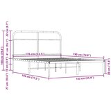  Okvir kreveta bez madraca dimljena boja hrasta 135x190cm drveni | shoptok.hr