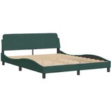 vidaXL Postelja z vzmetnico temno zelena 160x200 cm žamet, (21112340) | Shoptok.si