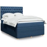 vidaXL Box spring postelja z vzmetnico modra 140x190 cm blago Cene