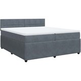  Krevet s oprugama i madracem tamnosivi 200x200 cm baršunasti | shoptok.hr
