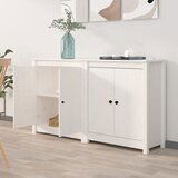 The Living Store Komoda 2 kosa bela 70x35x80 cm trdna borovina - Komoda, (21837343) Cene