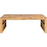 Maison Chic Klubska mizica - kavna mizica - Nizka mizica erodirana trdna tikovina 110x35x38 cm, (21753592) Cene