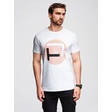 Ombre Men's cotton t-shirt with contrasting two-tone print - black | Shoptok.si