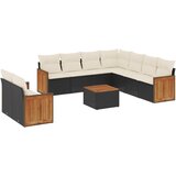 The Living Store Vrtna sedežna garnitura 10-delna z blazinami črn poli ratan - Vrtna Sedežna Garniture, (21449546) | Shoptok.si