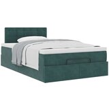 vidaXL Otomanski posteljni okvir z vzmetnico zelen 120x190 cm žamet, (21611361) | Shoptok.si