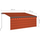  Tenda na ručno uvlačenje s roletom LED 3x2 5 m narančasto-smeđa | shoptok.hr