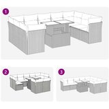  10-dijelni set vrtnih sofa od poliratana s jastucima smeđi | shoptok.hr