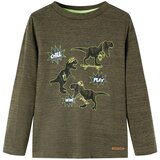  Dječja majica dugih rukava tamna kaki prošarana 116 | shoptok.hr