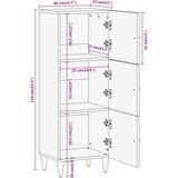 vidaXL Visoka komoda 40x33x110 cm od masivnog drva manga | shoptok.hr