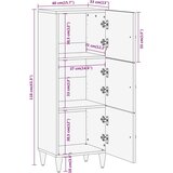 vidaXL Visoka omarica 40x33x110 cm trden mangov les | Shoptok.si
