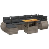  8-dijelni set vrtnih sofa od poliratana s jastucima sivi | shoptok.hr