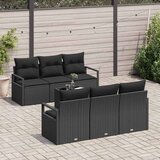  Set sofe 7 kom. 6-Broj sjedala Crna poliratan 175 x 62 x 85 cm | Shoptok.si