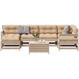 The Living Store Vrtna sedežna garnitura 7-delna z blazinami trdna borovina - Vrtna Sedežna Garnitura, (21461964) | Shoptok.si