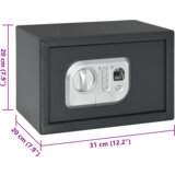 vidaXL elektronska digitalna blagajna s prstnim ključem 20x31x20 cm iz jekla | Shoptok.si