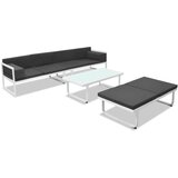  4-Dijelna vrtna garnitura s jastucima aluminijska crna | shoptok.hr