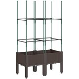 Maison Chic Cvetlično korito - Cvetlični Lonec z oporno mrežo rjavo 80x40x142,5 cm PP, (21789834) | Shoptok.si