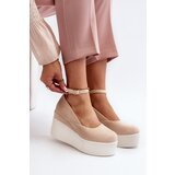 Boto Women's Wedge Espadrilles in Light Beige Malla | ePonuda.com