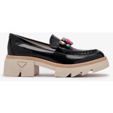 Resti Lacquered black moccasins with colored stones Sarix - Footwear | ePonuda.com