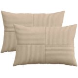  Presvlaka za jastuk 2 pcs ALMELO Sivosmeđa 50 x 70 cm Kord | shoptok.hr