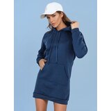 DStreet Bluza damska długa z kapturem oversize TIMMY ciemnoniebieska | shoptok.hr
