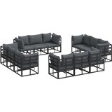  Sjedeća garnitura za vrt 12 pcs Crna Metal | shoptok.hr