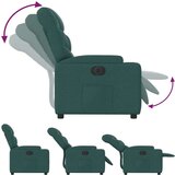  Električni naslanjač temno zeleno blago | Shoptok.si
