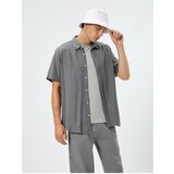 Koton Summer Shirt Short Sleeve Turndown Collar Buttoned Cotton Cene