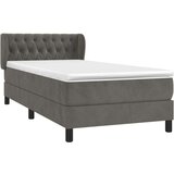 Box spring krevet s madracem tamnosivi 90x200 cm baršunasti | shoptok.hr
