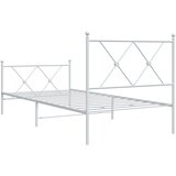  Metalni okvir kreveta uzglavlje i podnožje bijeli 90x190 cm | shoptok.hr