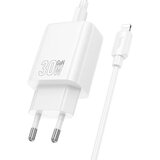 hoco. USB-C QC PD 30W stenski polnilec za telefon + USB-C na Lightning kabel N62 bel | Shoptok.si