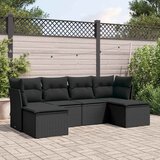  6-dijelni set vrtnih sofa s jastucima crni od poliratana | shoptok.hr